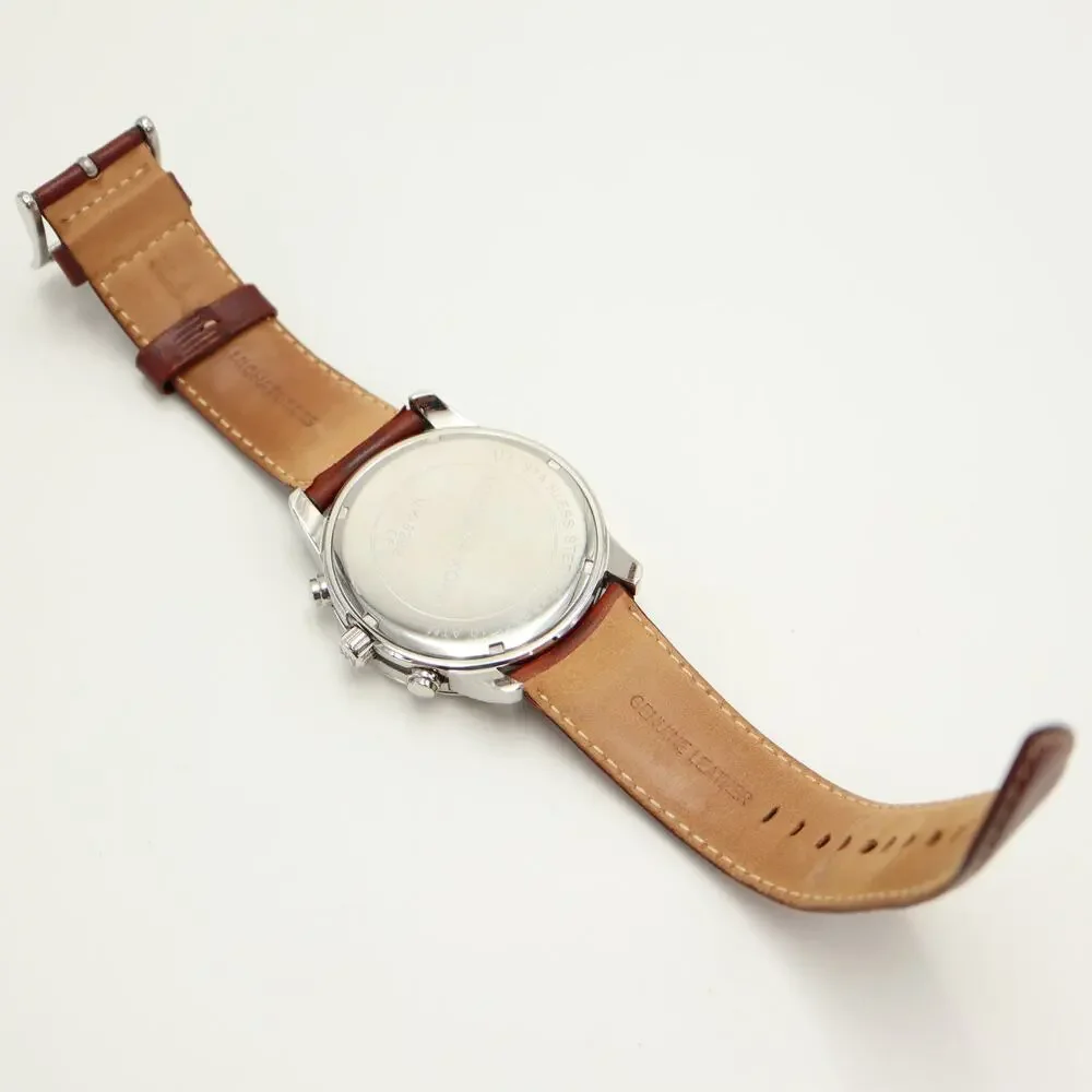 Michael Kors Mercer Men's 45mm Beige Chronograph Watch Brown Leather MK8292